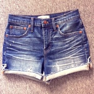 Madewell High Rise Cuffed Denim Shorts